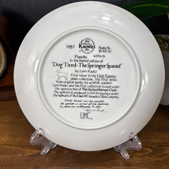 Vintage Edwin M. Knowles Field Puppies Collector Plate Springer Spaniel Dog - Picture 2 of 11